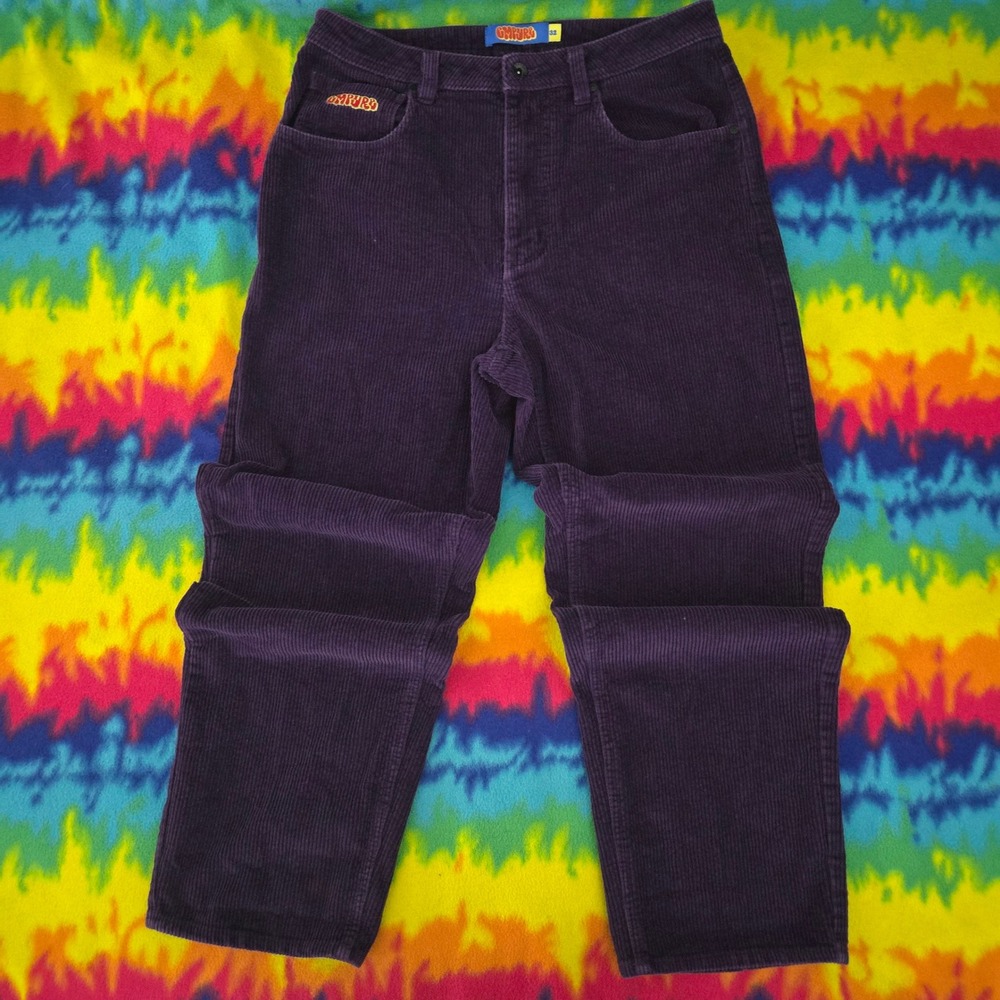 Empyre Purple Corduroy Pants Mens 32 Straight Leg Skate Streetwear Embroidered